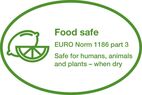 Food safe (EURO-Norm 1186 part 5/14) - Safe for humans, animals and plants when dry