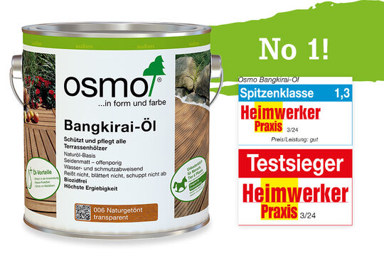 Osmo Terrassen-Öl 006 Bangkirai-Öl für Terrassen und Holzoberflächen im Außenbereich