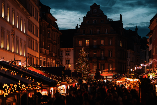 Visitors stroll through the Lakeshore Christmas Market in Constance