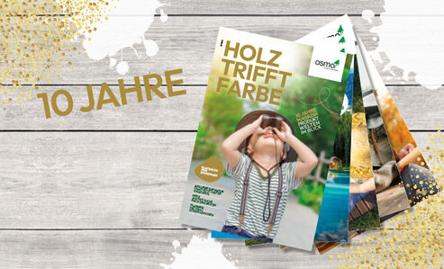 Osmo's customer magazine ‘Holz trifft Farbe’ celebrates a milestone birthday - if that's not a reason to celebrate!